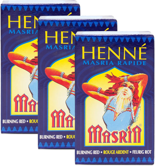 Henné Masria 90g – Rouge Ardent (Lot de 3 boîtes)